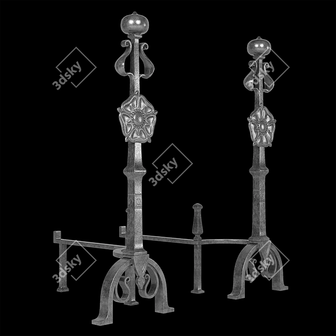 Elegant Baroque Andirons for Arts & Crafts 3D model image 5