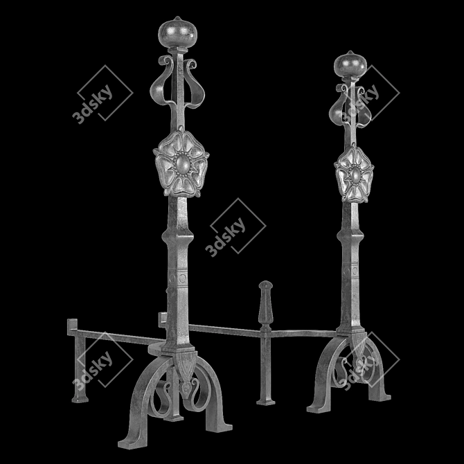 Elegant Baroque Andirons for Arts & Crafts 3D model image 8