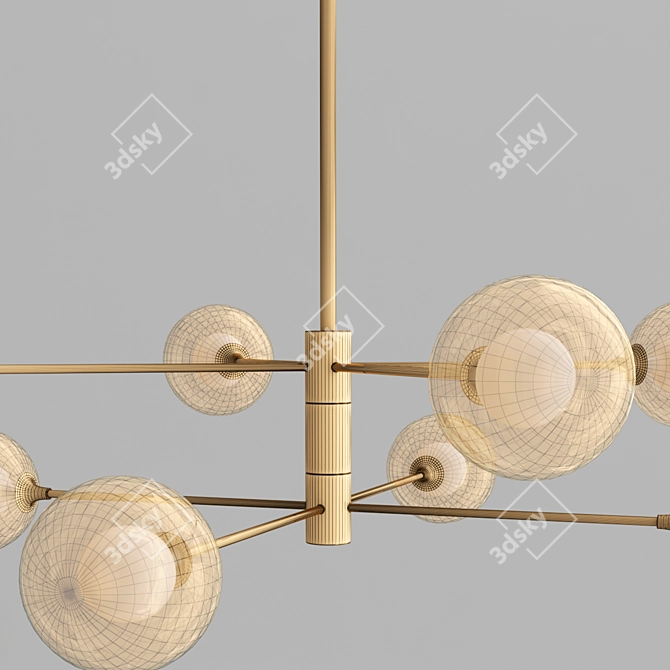 Elegant Glass Globe Chandelier 3D model image 2