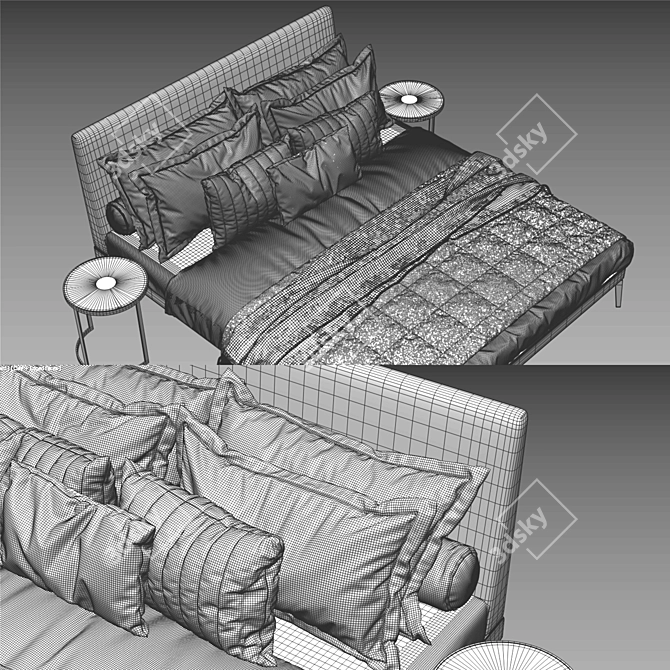 Title: Flexform Feel Good Bed 3D model image 2