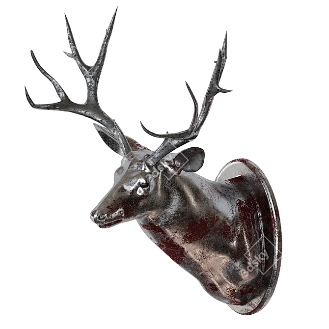 Sleek Steel Deer Sculpture 3D model image 2