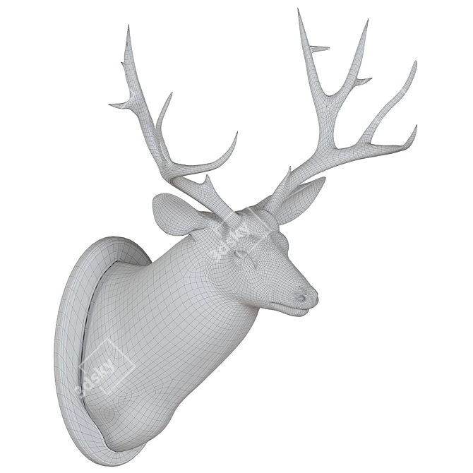 Sleek Steel Deer Sculpture 3D model image 3