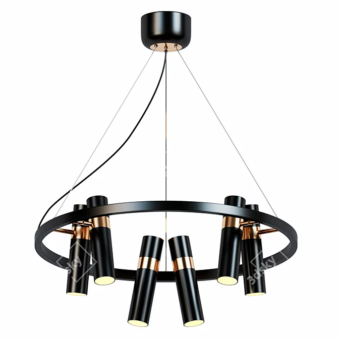 Industrial-Inspired Creative Loft Pendant 3D model image 1