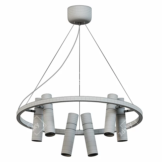 Industrial-Inspired Creative Loft Pendant 3D model image 2