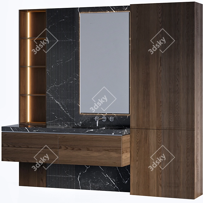 Modern Bathroom Furnishings 3D model image 3