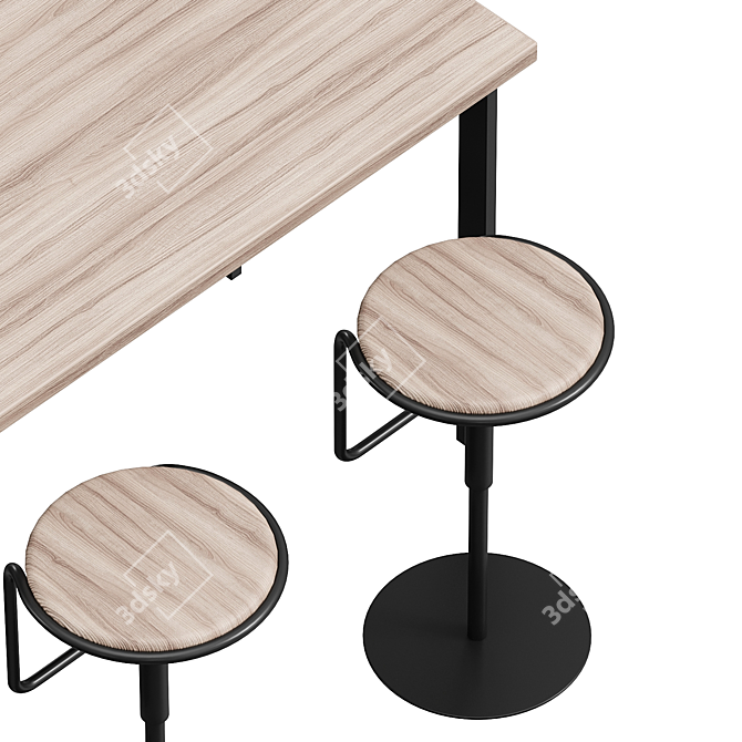  Adjustable Swivel Table Stool 3D model image 4