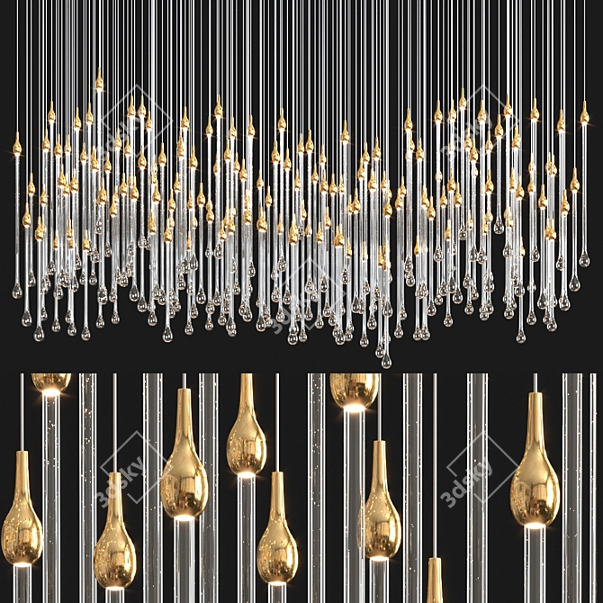 Luxor Tear Drop Chandelier 3D model image 1