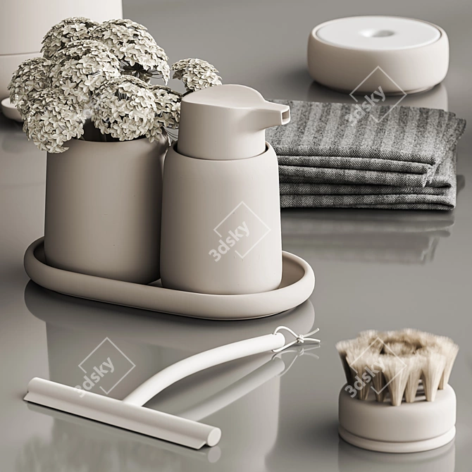 Modern Bathroom Accessories Set 3D model image 3