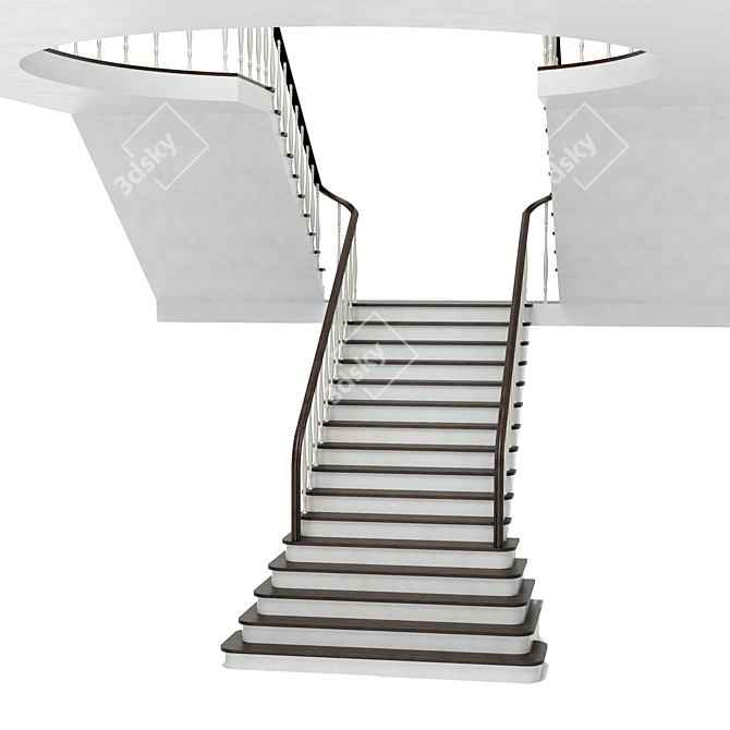 Classic Elegance Staircase 3D model image 1