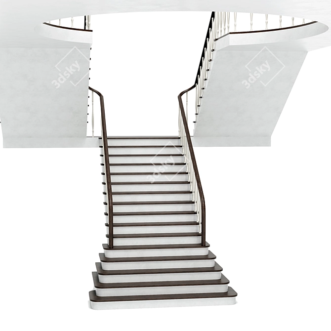 Classic Elegance Staircase 3D model image 2