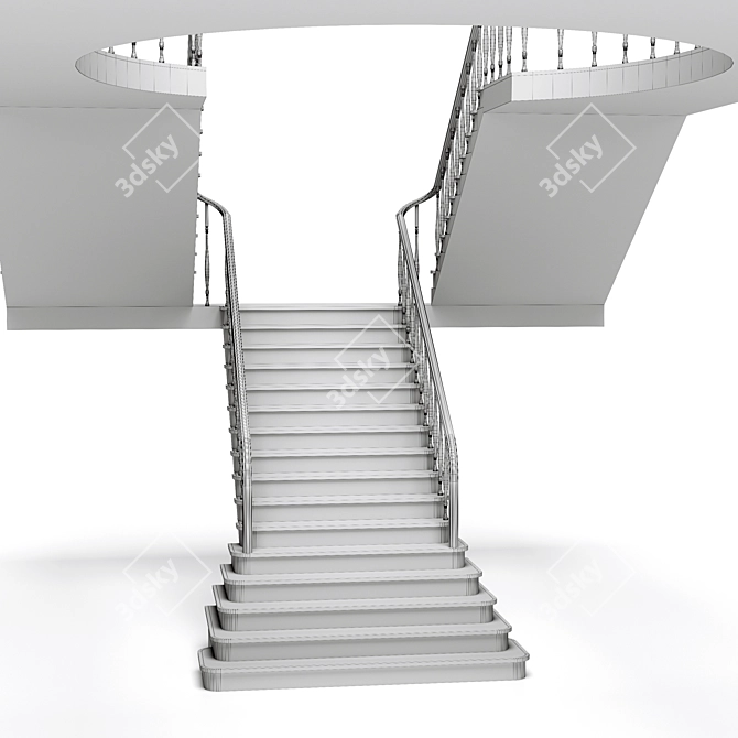 Classic Elegance Staircase 3D model image 5