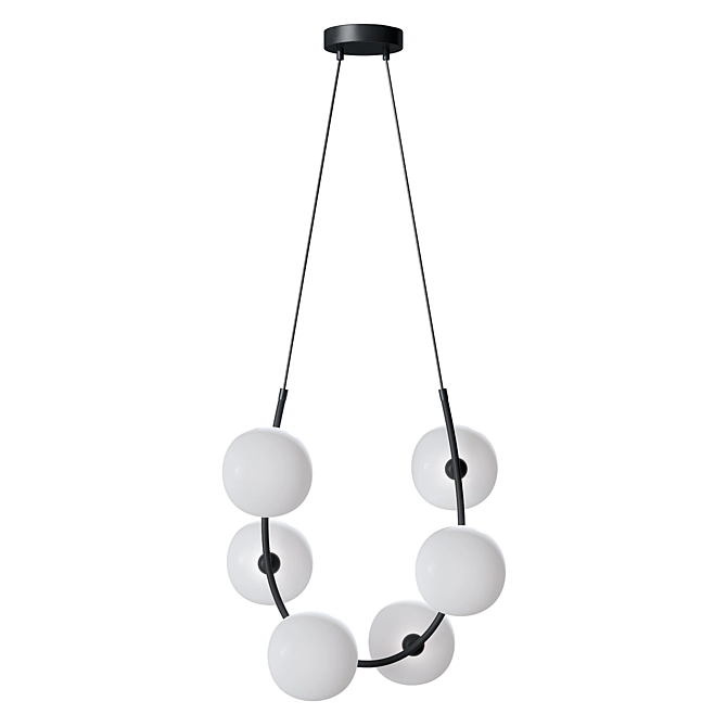 Elegant Freya Perlina Pendant Chandelier 3D model image 1