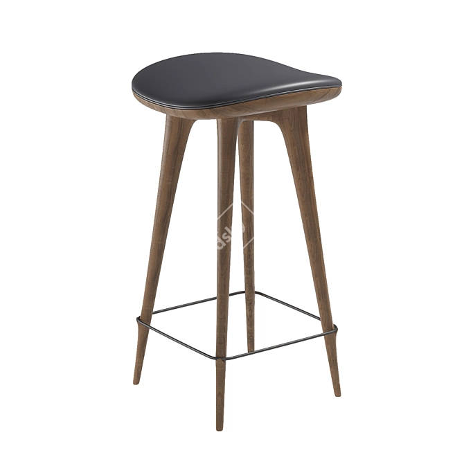 Elegant Avian Barstool 3D model image 1