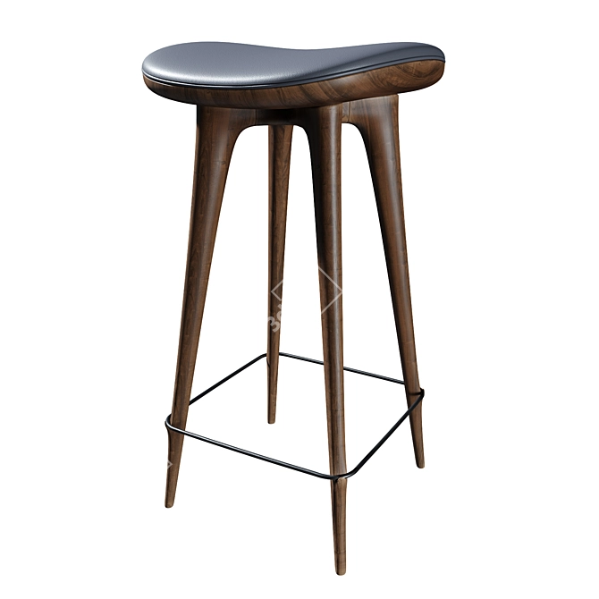 Elegant Avian Barstool 3D model image 3