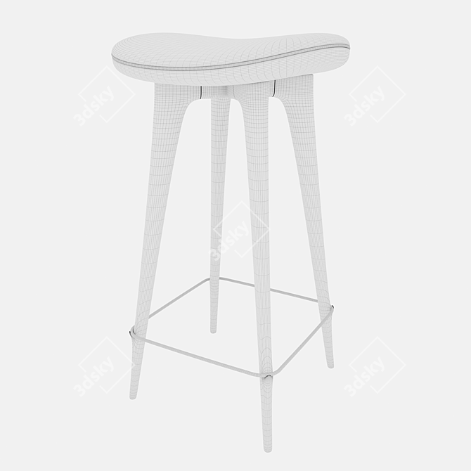 Elegant Avian Barstool 3D model image 5