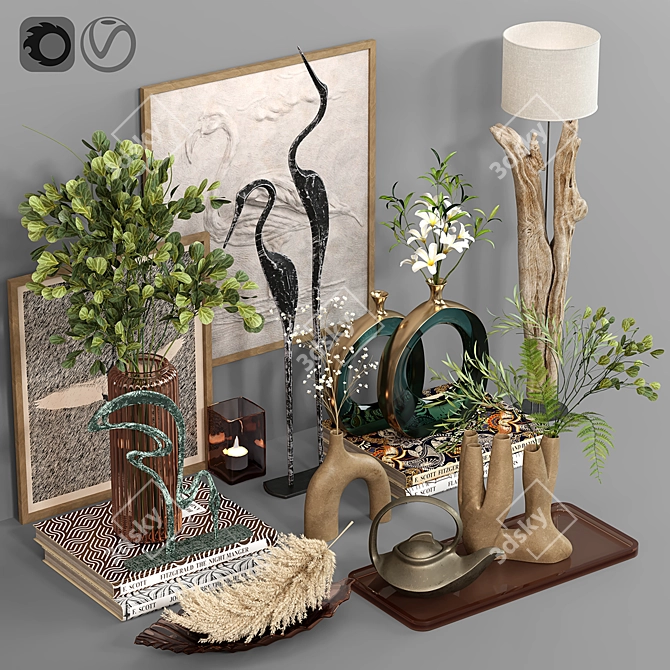 Elegant Decorative Set (Vray & Corona) 3D model image 1