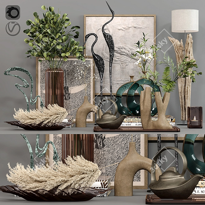 Elegant Decorative Set (Vray & Corona) 3D model image 2