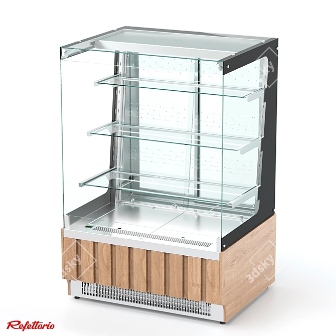 3-Shelf Refrigerated Confectionery Showcase 3D model image 1