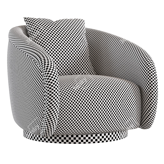 Stylish Curved Armchair 3D model image 4