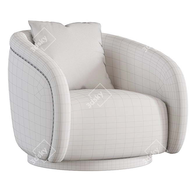 Stylish Curved Armchair 3D model image 5
