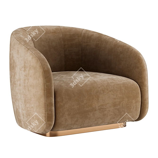 Luxury Fendi Casa Fanny Armchair 3D model image 3