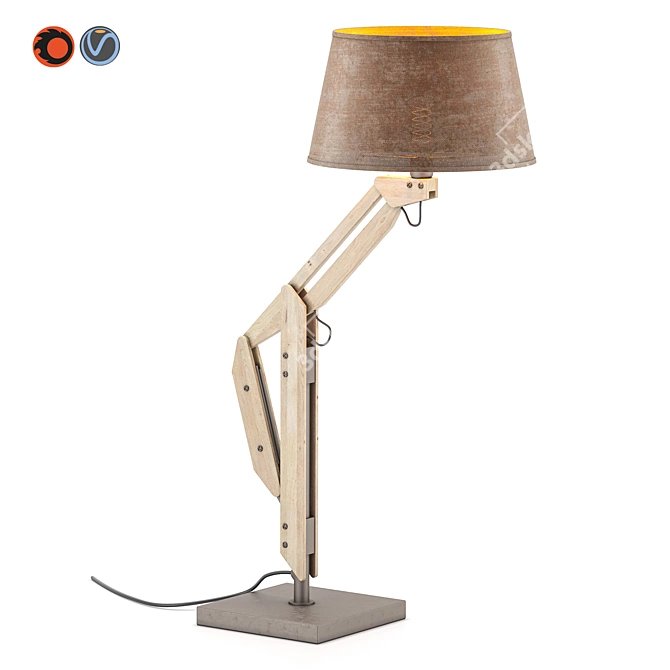 Elegant Thea Table Lamp 3D model image 1