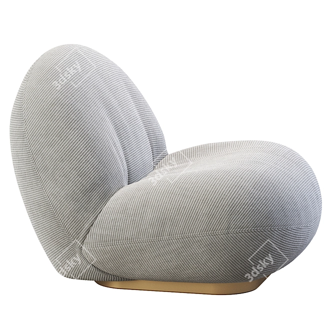 Gubi Pacha Modern Lounge Chair 3D model image 2