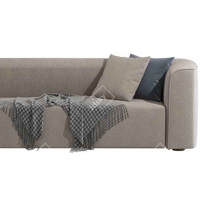 Comfortable Angled Sofa for Modern Homes 3D model image 3
