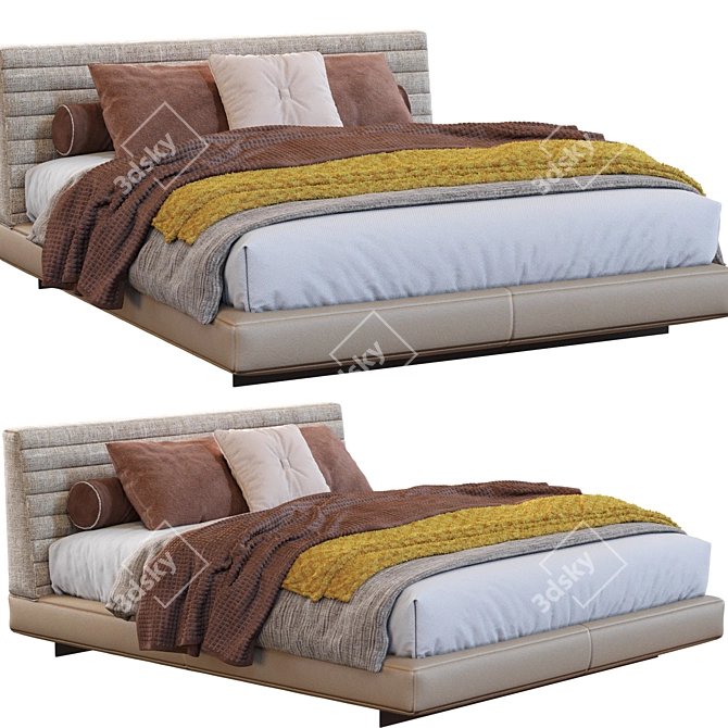 Luxury Minotti Bed - Roger 3D model image 1