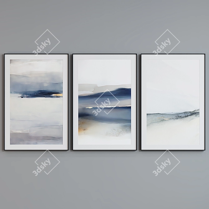 Modern Abstract Picture Frame Set 3D model image 2