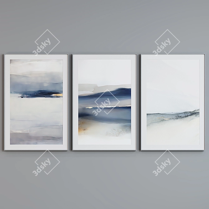 Modern Abstract Picture Frame Set 3D model image 3