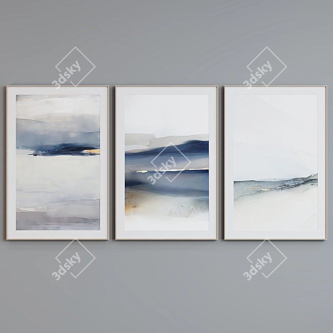 Modern Abstract Picture Frame Set 3D model image 4