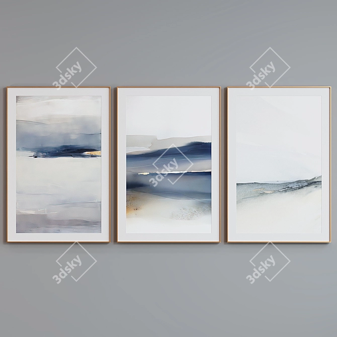 Modern Abstract Picture Frame Set 3D model image 5