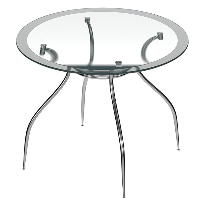 Finesia Glass/Chrome Kitchen Table 3D model image 1