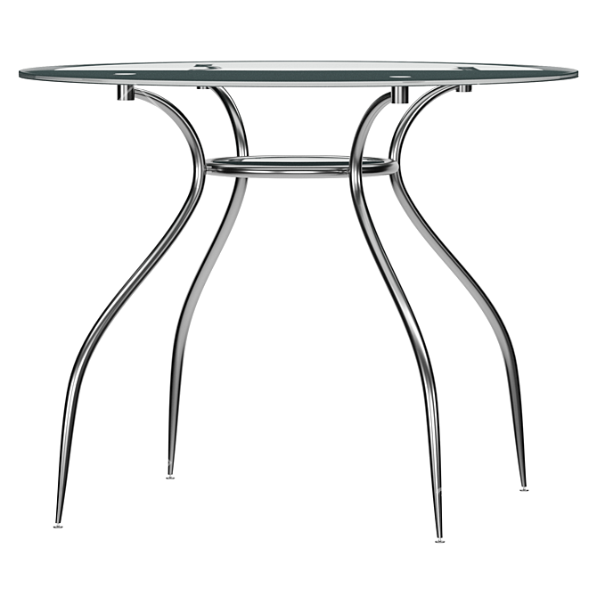 Finesia Glass/Chrome Kitchen Table 3D model image 2
