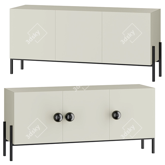 Sleek Momenti Cabinet |
Stylish Living Room Cupboard |
Modern 3-door Storage Unit 3D model image 1