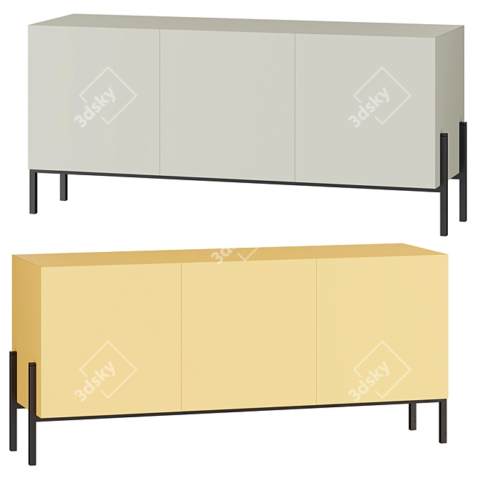 Sleek Momenti Cabinet |
Stylish Living Room Cupboard |
Modern 3-door Storage Unit 3D model image 2