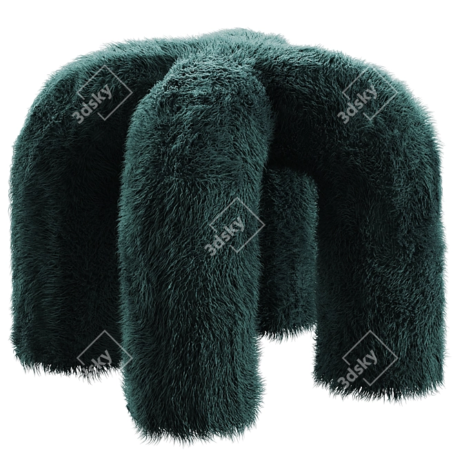 Cozy Fur Stool: Eny Lee Parker 3D model image 1