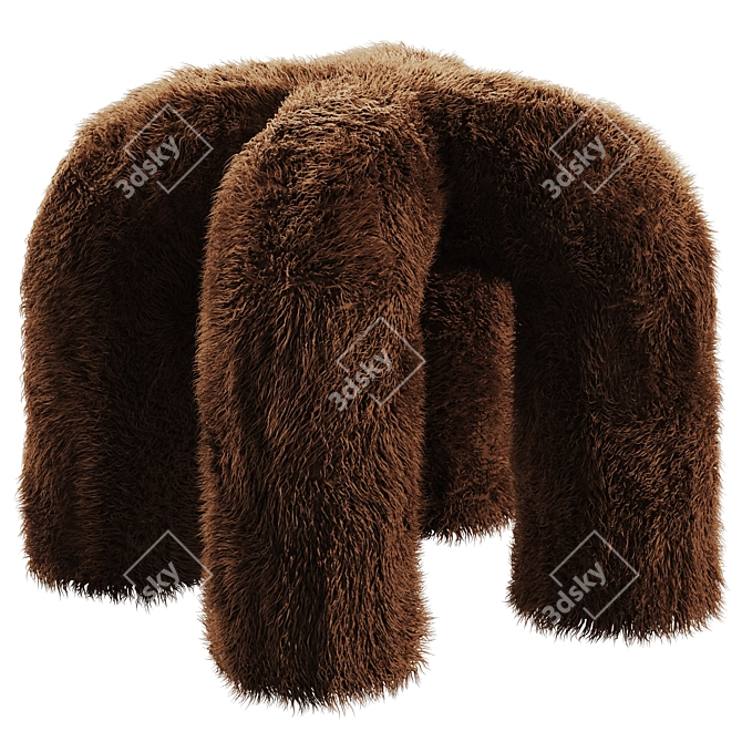 Cozy Fur Stool: Eny Lee Parker 3D model image 2