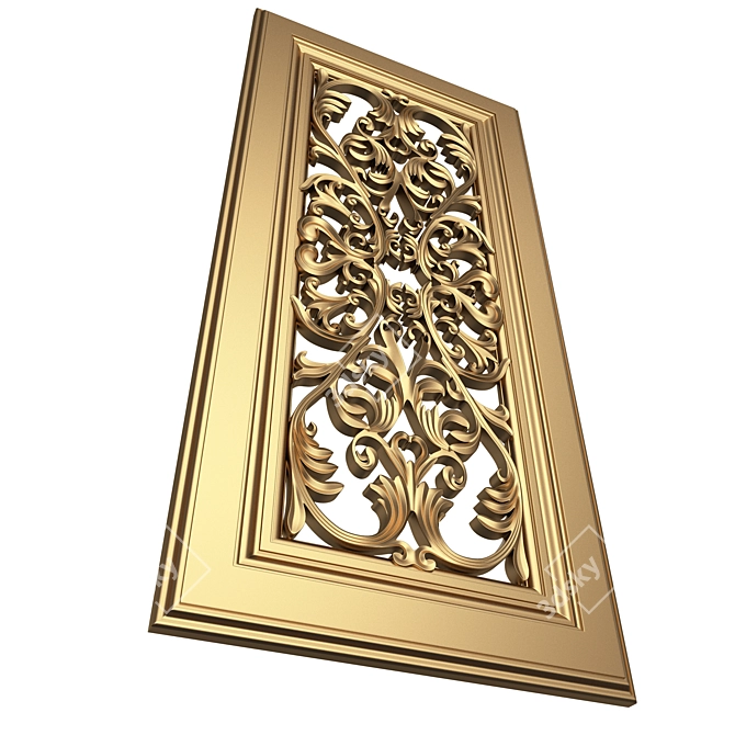 Title: Elegant Carved Door 3D model image 2