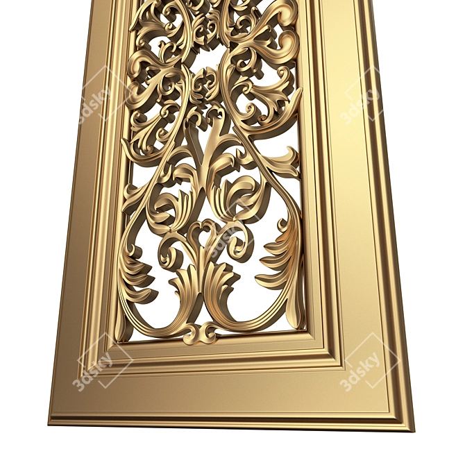 Title: Elegant Carved Door 3D model image 3