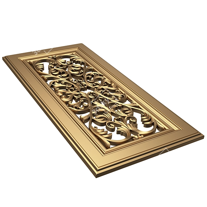 Title: Elegant Carved Door 3D model image 5