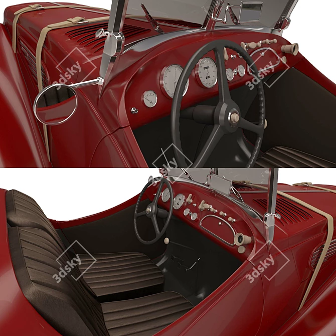 Vintage BMW 328 Sports Car 3D model image 17