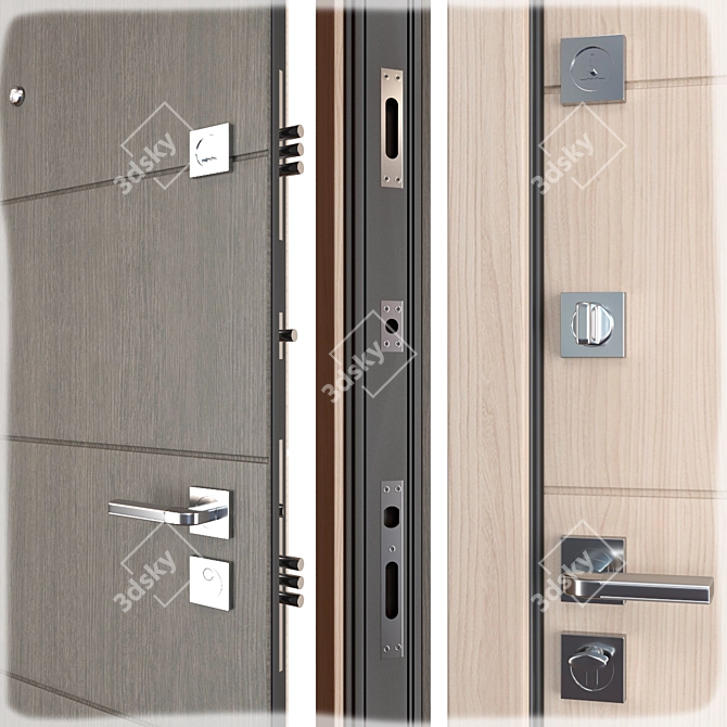 Elegant Magda Metal Entrance Door 3D model image 2