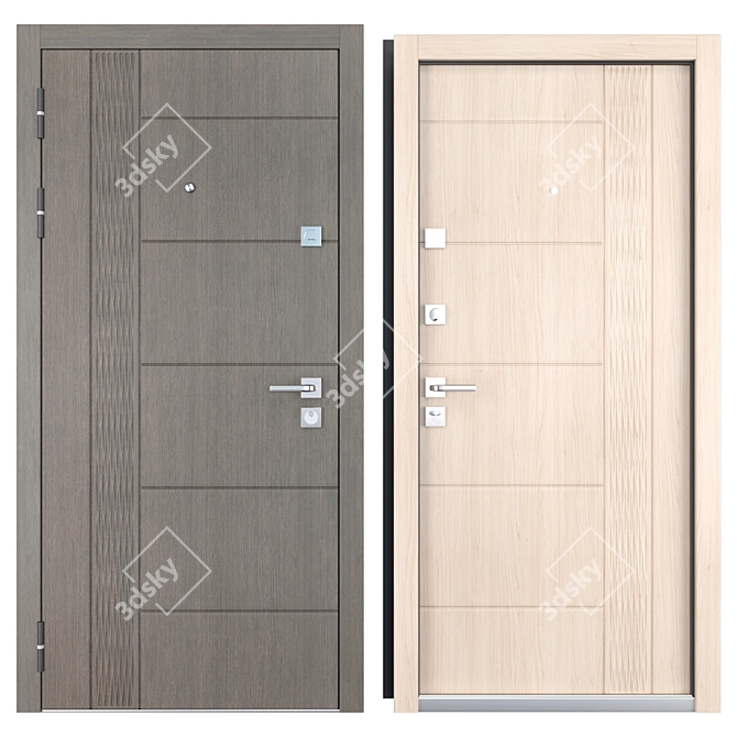 Elegant Magda Metal Entrance Door 3D model image 3