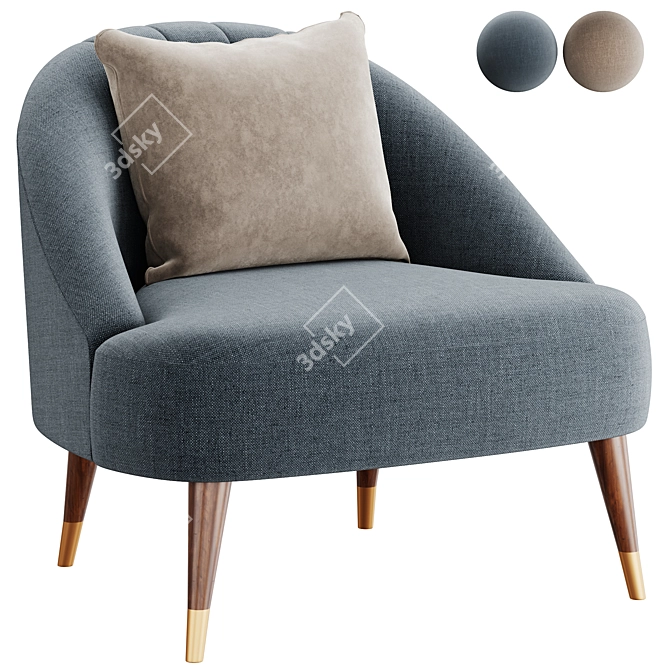 Elegant Margot Accent Armchair 3D model image 1