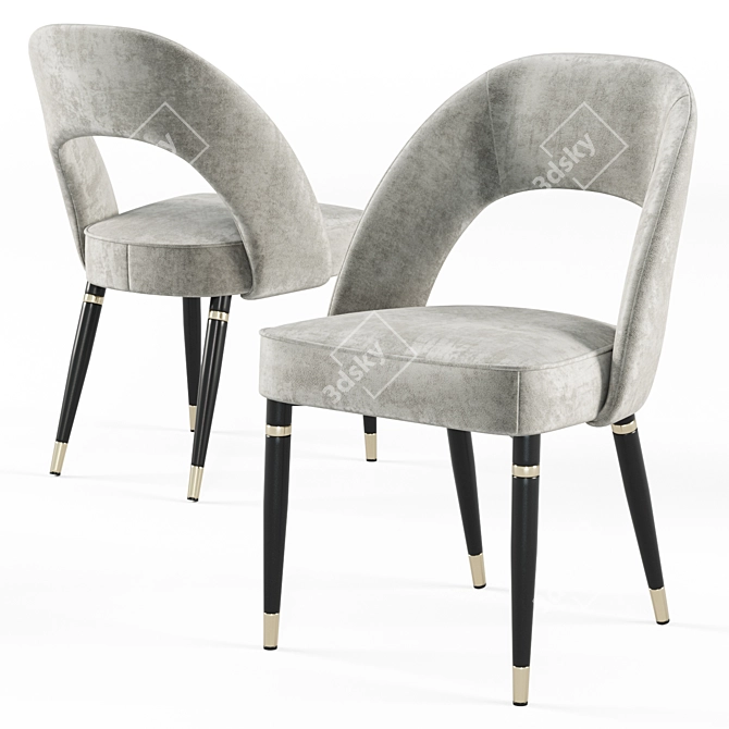 Elegant Houston Velvet Chair 3D model image 1