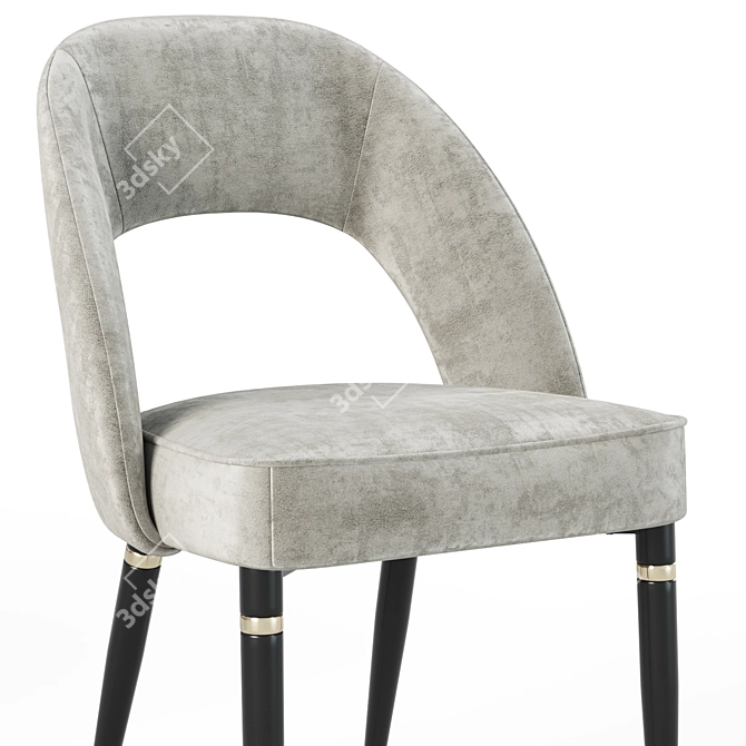 Elegant Houston Velvet Chair 3D model image 2