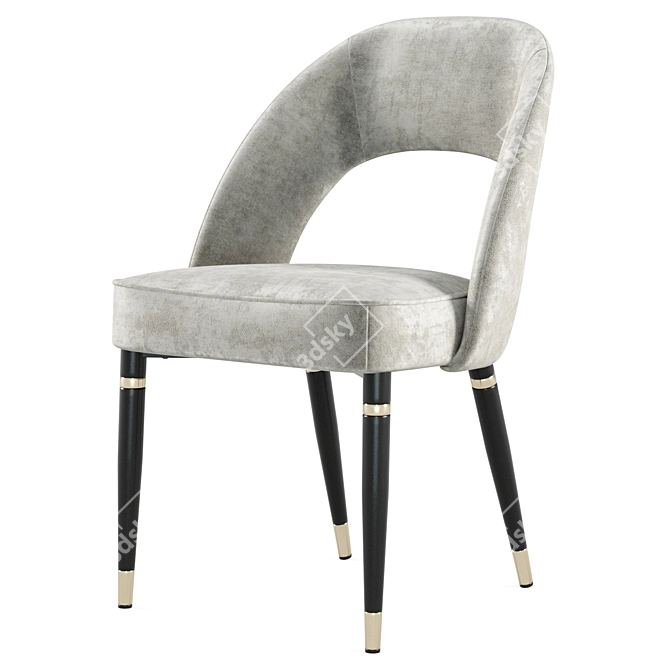 Elegant Houston Velvet Chair 3D model image 6