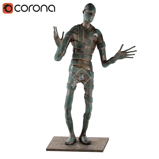 Egyptian Mummy Statue: Exquisite 3D Model 3D model image 1